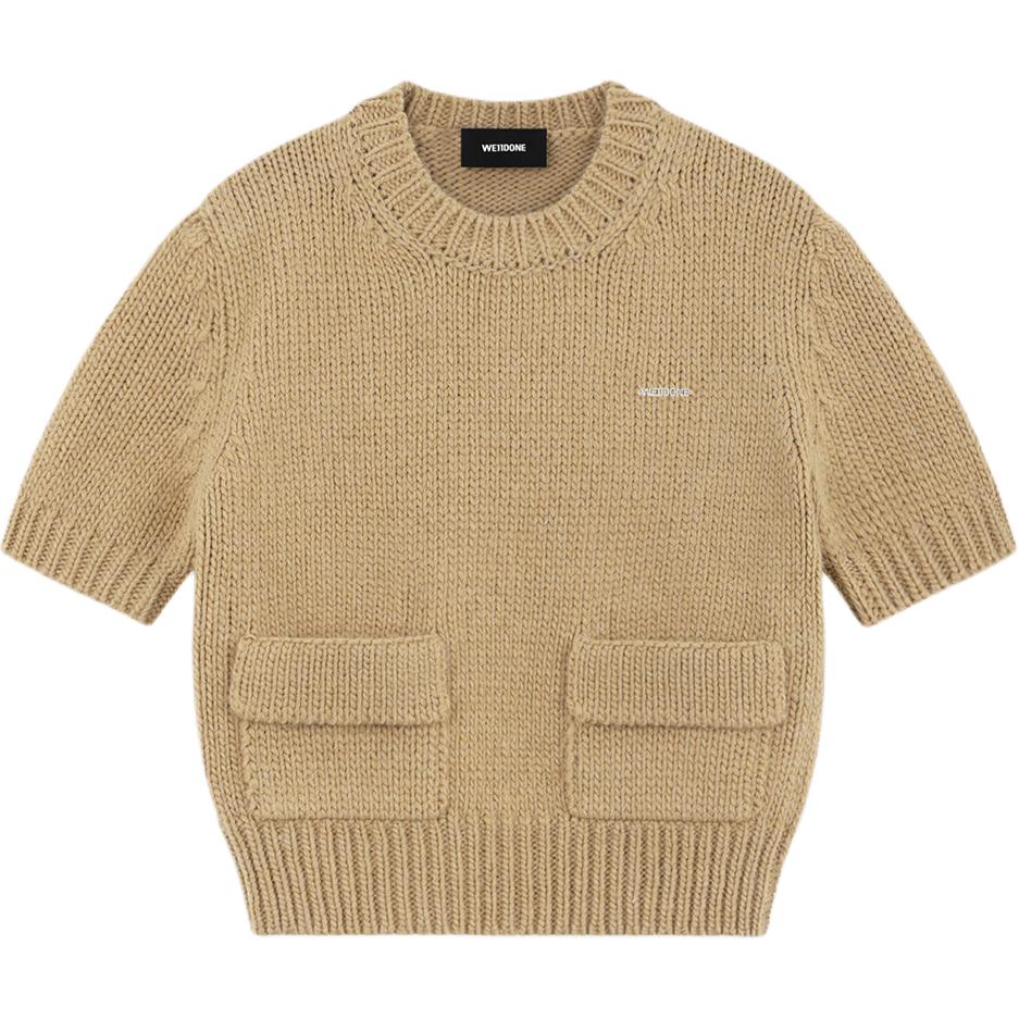 Топ вязаный с лого-пластиной WE11DONE, бежевый
Топ вязаный с лого-пластиной WE11DONE, бежевый