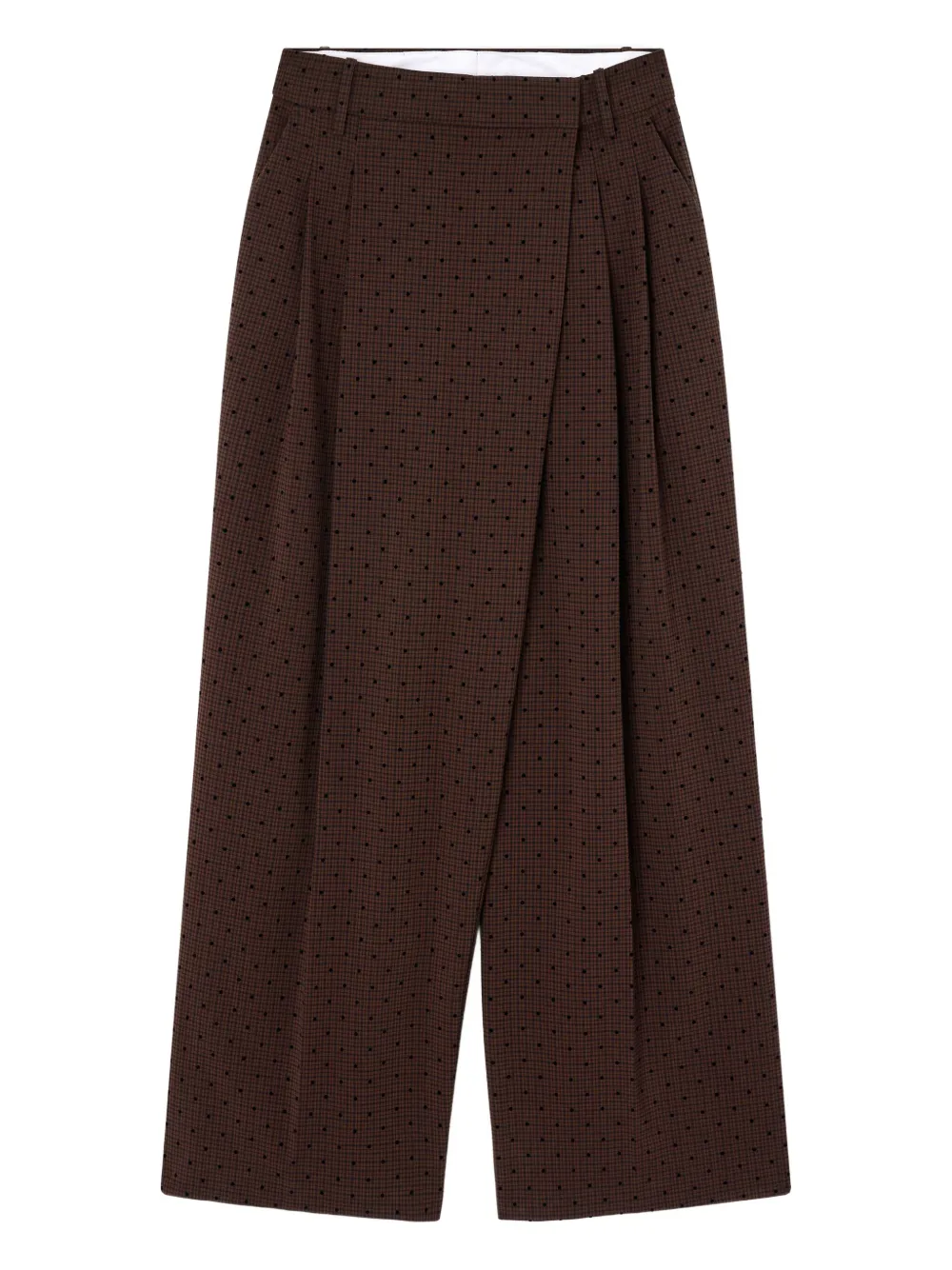 Брюки в горох со складками Ganni, коричневый
Брюки в горох со складками Ganni, коричневый