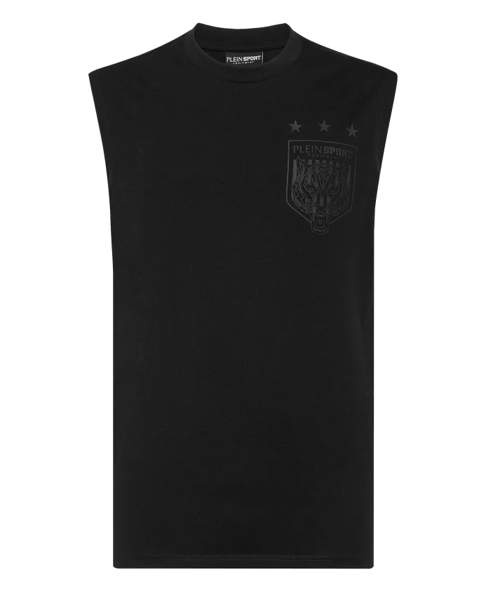 Футболка без рукавов с круглым вырезом и изображением тигра. Plein Sport, черный
Футболка без рукавов с круглым вырезом и изображением тигра. Plein Sport, черный