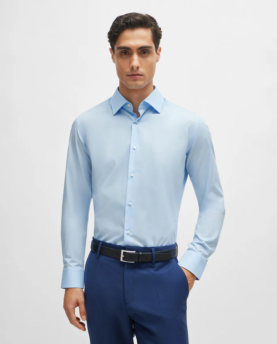 Рубашка приталенного кроя из эластичного хлопкового поплина, который легко гладить Boss, светло-голубой
Рубашка приталенного кроя из эластичного хлопкового поплина, который легко гладить Boss, светло-голубой