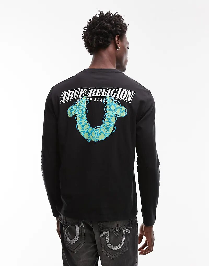 Футболка True Religion с длинным рукавом и объемным логотипом на спине, черная
Футболка True Religion с длинным рукавом и объемным логотипом на спине, черная