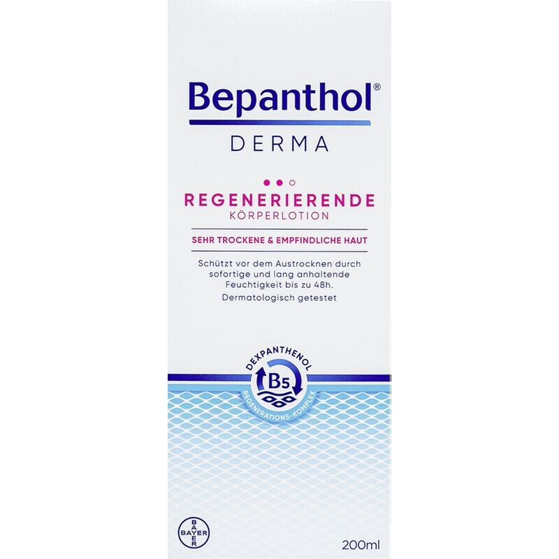 DERMA Регенерирующий лосьон для тела Bepanthol, 200 ml
DERMA Регенерирующий лосьон для тела Bepanthol, 200 ml