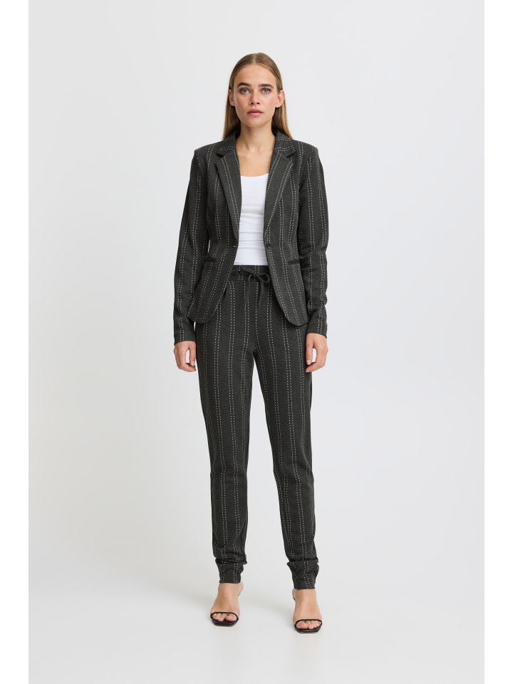 ICHI Пиджак IHRUTI, стандартный крой, темно-серый меланж в полоску
ICHI Пиджак IHRUTI, стандартный крой, темно-серый меланж в полоску