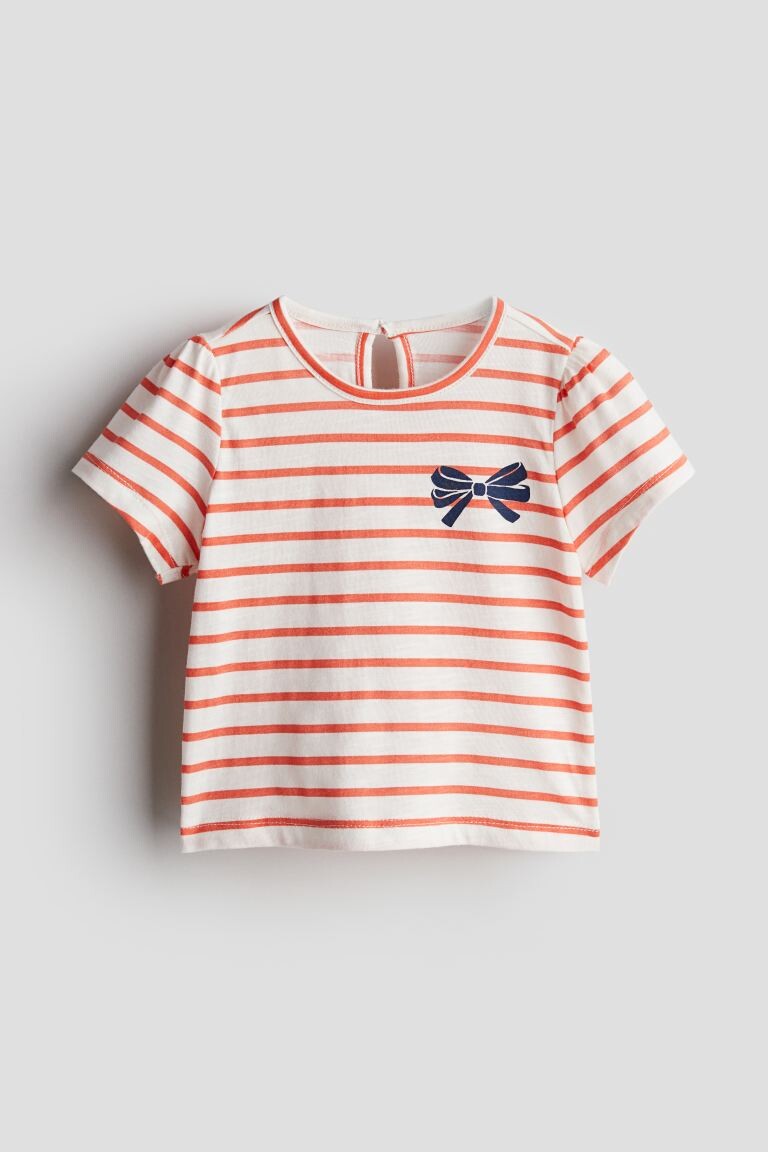 Рубашка из джерси с принтом H&M, белый 
Рубашка из джерси с принтом H&M, белый