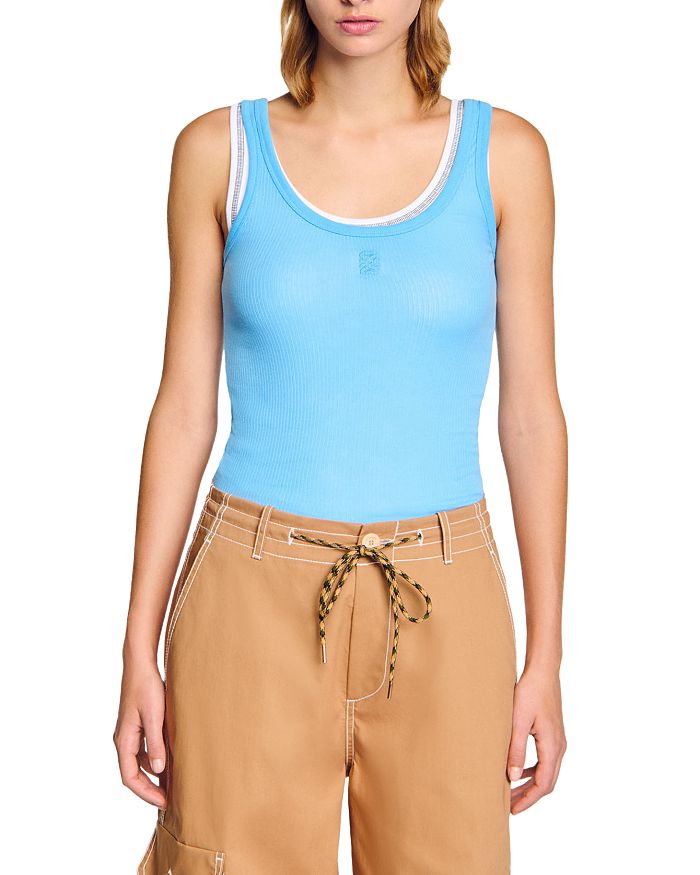 Верх из ребристого жилета Sandro, синий
Верх из ребристого жилета Sandro, синий