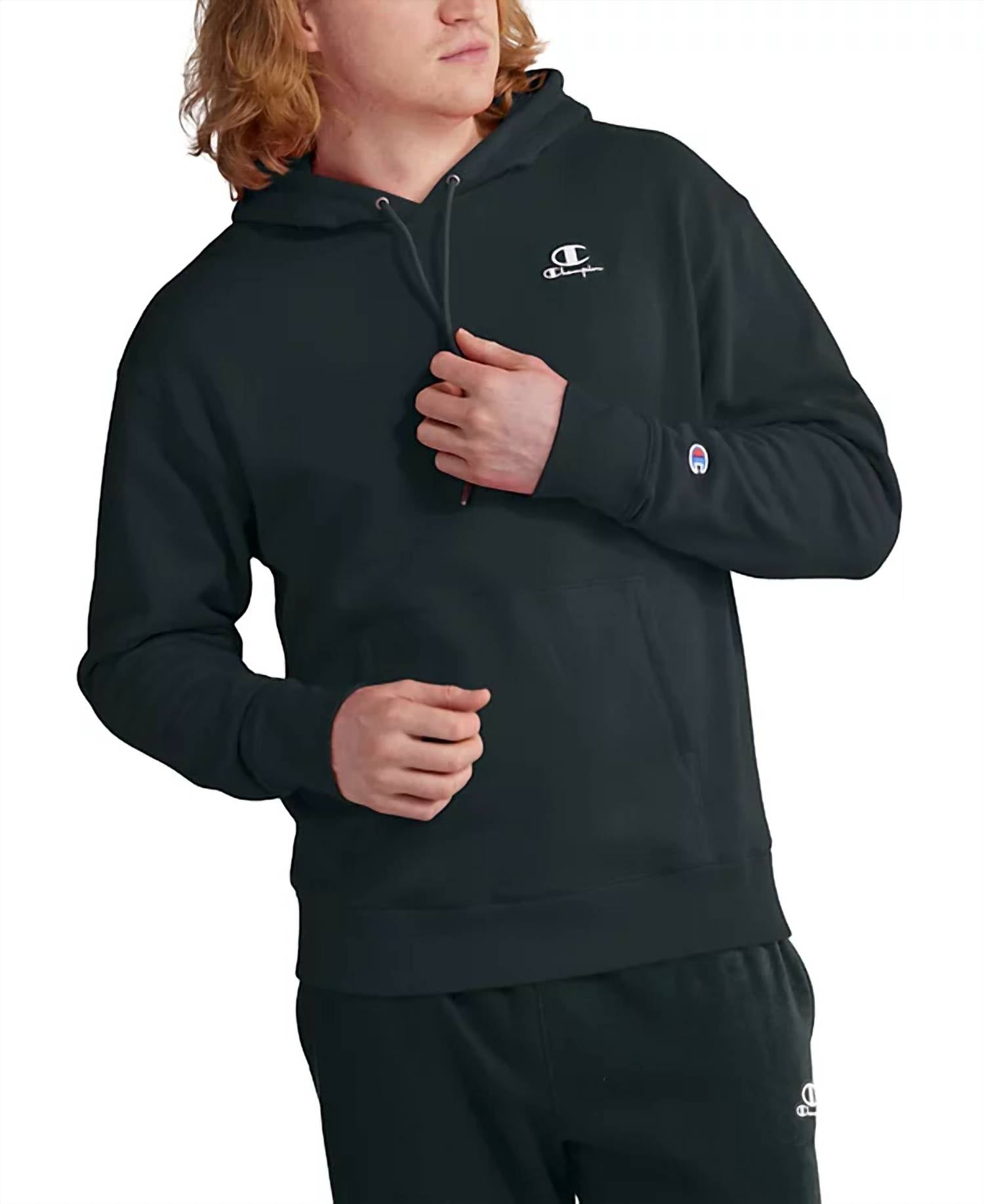 Классическая толстовка с капюшоном Stadard Fit с вышитым логотипом черного цвета Champion
Классическая толстовка с капюшоном Stadard Fit с вышитым логотипом черного цвета Champion