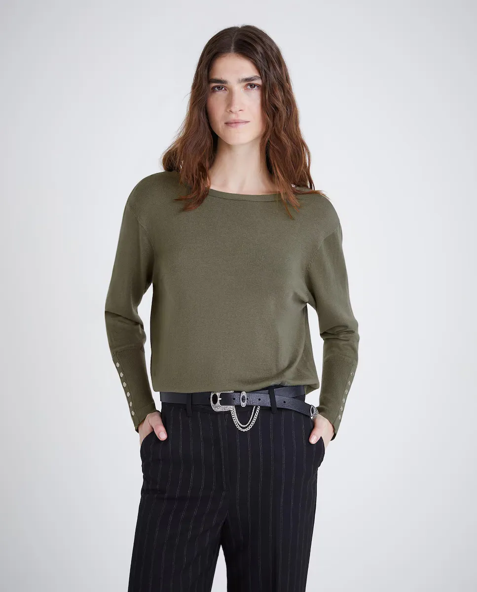 Женский кардиган с длинными рукавами цвета хаки IKKS, цвет Kaki 
Женский кардиган с длинными рукавами цвета хаки IKKS, цвет Kaki