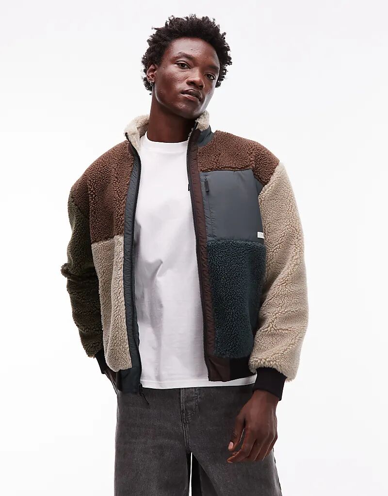 Element дубового лоскутного шерпа с застежкой-молнией на флисе коричневого и кремового цветов
Element дубового лоскутного шерпа с застежкой-молнией на флисе коричневого и кремового цветов