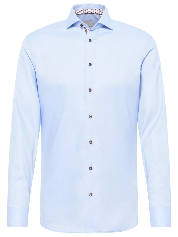 Рубашка облегающего кроя светло-голубого цвета Eterna
Рубашка облегающего кроя светло-голубого цвета Eterna