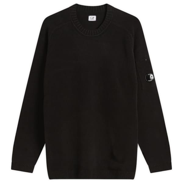 Хлопковый шенилловый свитер с круглым вырезом и линзами C.P. Company, черный
Хлопковый шенилловый свитер с круглым вырезом и линзами C.P. Company, черный