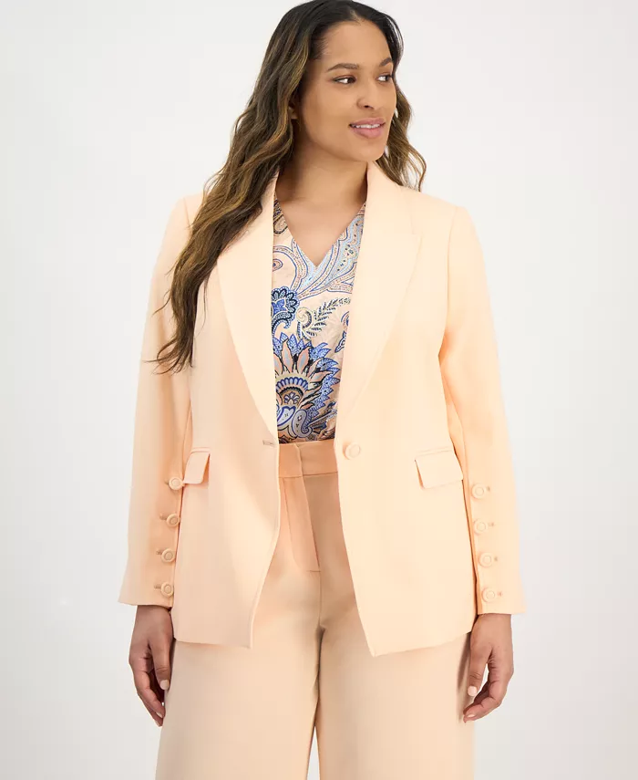 Женский креповый блейзер на одной пуговице больших размеров Tahari ASL, розовый
Женский креповый блейзер на одной пуговице больших размеров Tahari ASL, розовый