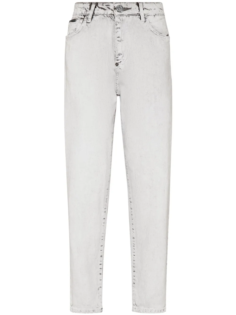 Зауженные джинсы Mom Fit Philipp Plein, серый 
Зауженные джинсы Mom Fit Philipp Plein, серый