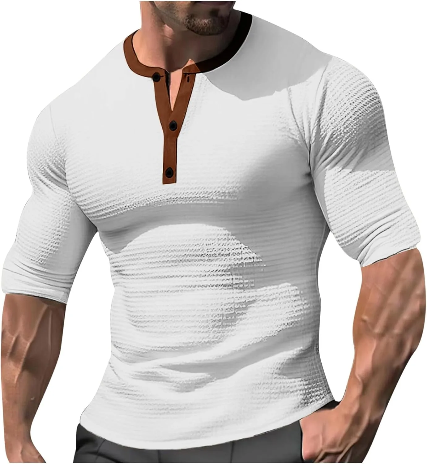 Мужская футболка Henley с коротким рукавом и V-образным вырезом QUNPIU
Мужская футболка Henley с коротким рукавом и V-образным вырезом QUNPIU