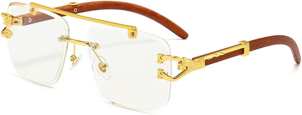 Ретро-солнцезащитные очки квадратной формы без оправы для мужчин и женщин с защитой UV400, золотистая металлическая оправа под дерево, безрамочные линзы generic, Gold Transparent
Ретро-солнцезащитные очки квадратной формы без оправы для мужчин и женщин с защитой UV400, золотистая металлическая оправа под дерево, безрамочные линзы generic, Gold Transparent