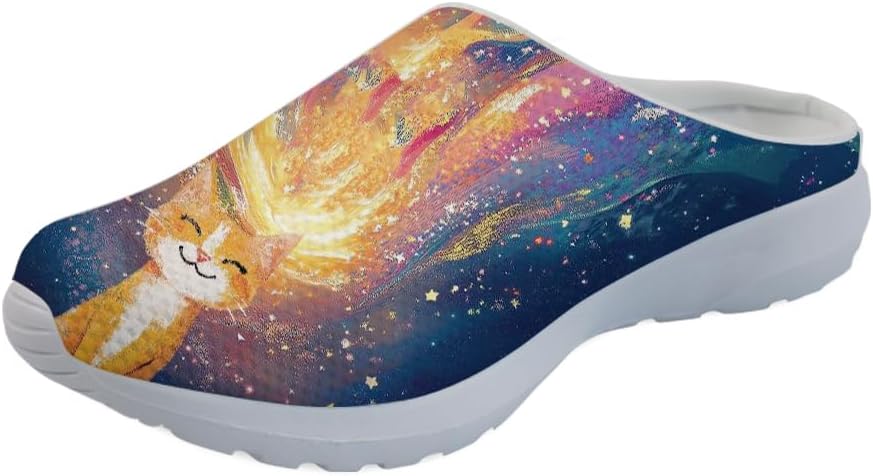 Женские сабо Forchrinse с принтом кошки, мужские кроссовки-тапочки Kitten для прогулок, с поддержкой свода стопы, садовые сабо с ортопедической стелькой, Cat Starry Space
Женские сабо Forchrinse с принтом кошки, мужские кроссовки-тапочки Kitten для прогулок, с поддержкой свода стопы, садовые сабо с ортопедической стелькой, Cat Starry Space