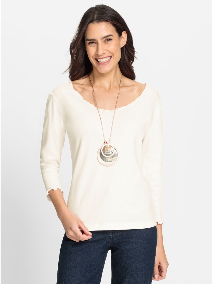 Рубашка с V-образным вырезом цвета экрю WITT WEIDEN
Рубашка с V-образным вырезом цвета экрю WITT WEIDEN