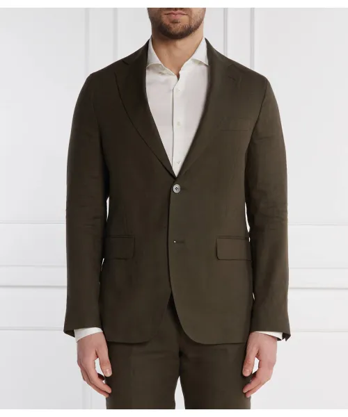 Элегантный льняной пиджак Фогерти Regular fit Oscar Jacobson, зеленый 
Элегантный льняной пиджак Фогерти Regular fit Oscar Jacobson, зеленый