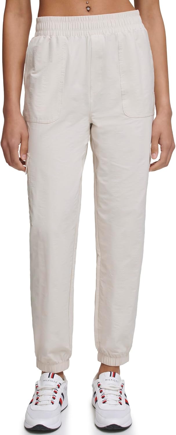 Женские повседневные брюки-джоггеры Tommy Hilfiger из ткани рипстоп с эластичным поясом, Pebble
Женские повседневные брюки-джоггеры Tommy Hilfiger из ткани рипстоп с эластичным поясом, Pebble