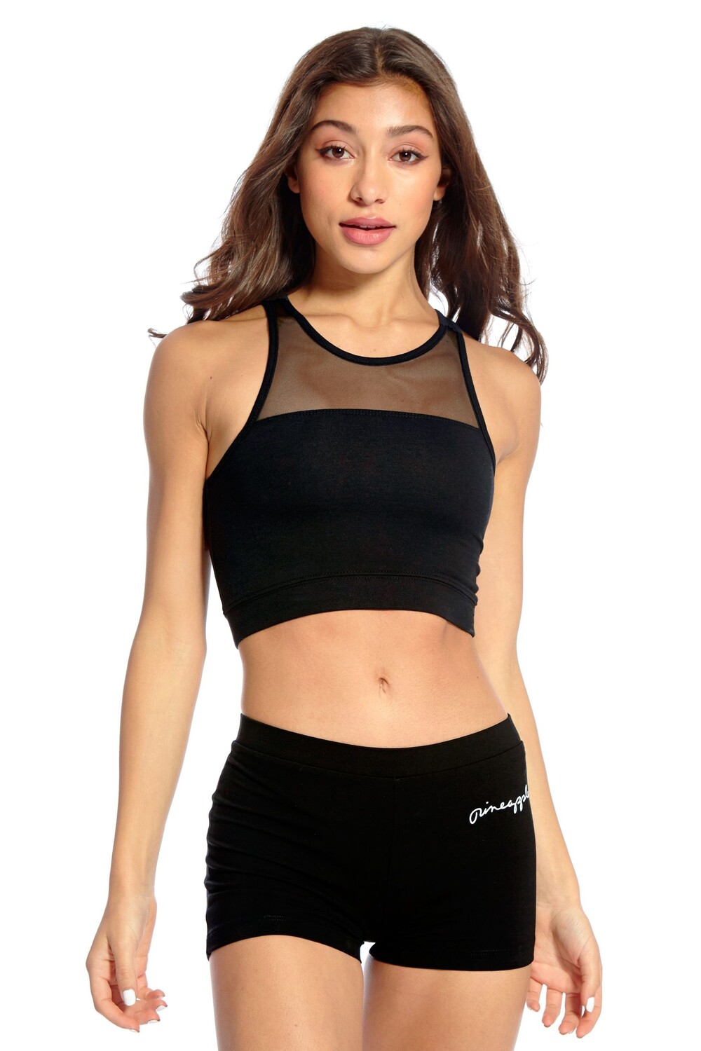 Укороченный топ с сетчатыми вставками Pineapple, черный
Укороченный топ с сетчатыми вставками Pineapple, черный