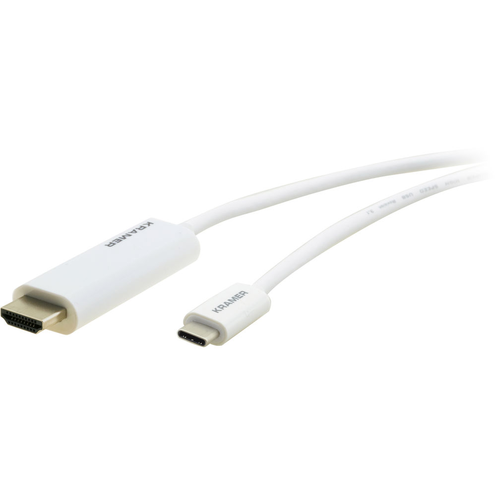 Kramer USB Type-C Male to HDMI Male Cable (White, 6')
Kramer USB Type-C Male to HDMI Male Cable (White, 6')