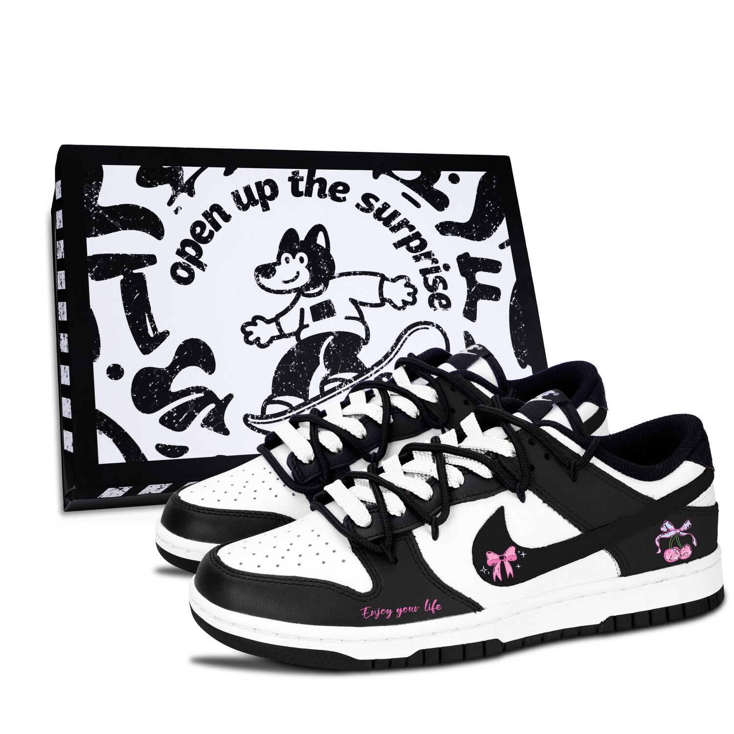 Nike Кроссовки для скейтбординга Dunk Enjoy Life Slip Resistant Abrasion Resistant низкие детские черные Unisex
Nike Кроссовки для скейтбординга Dunk Enjoy Life Slip Resistant Abrasion Resistant низкие детские черные Unisex