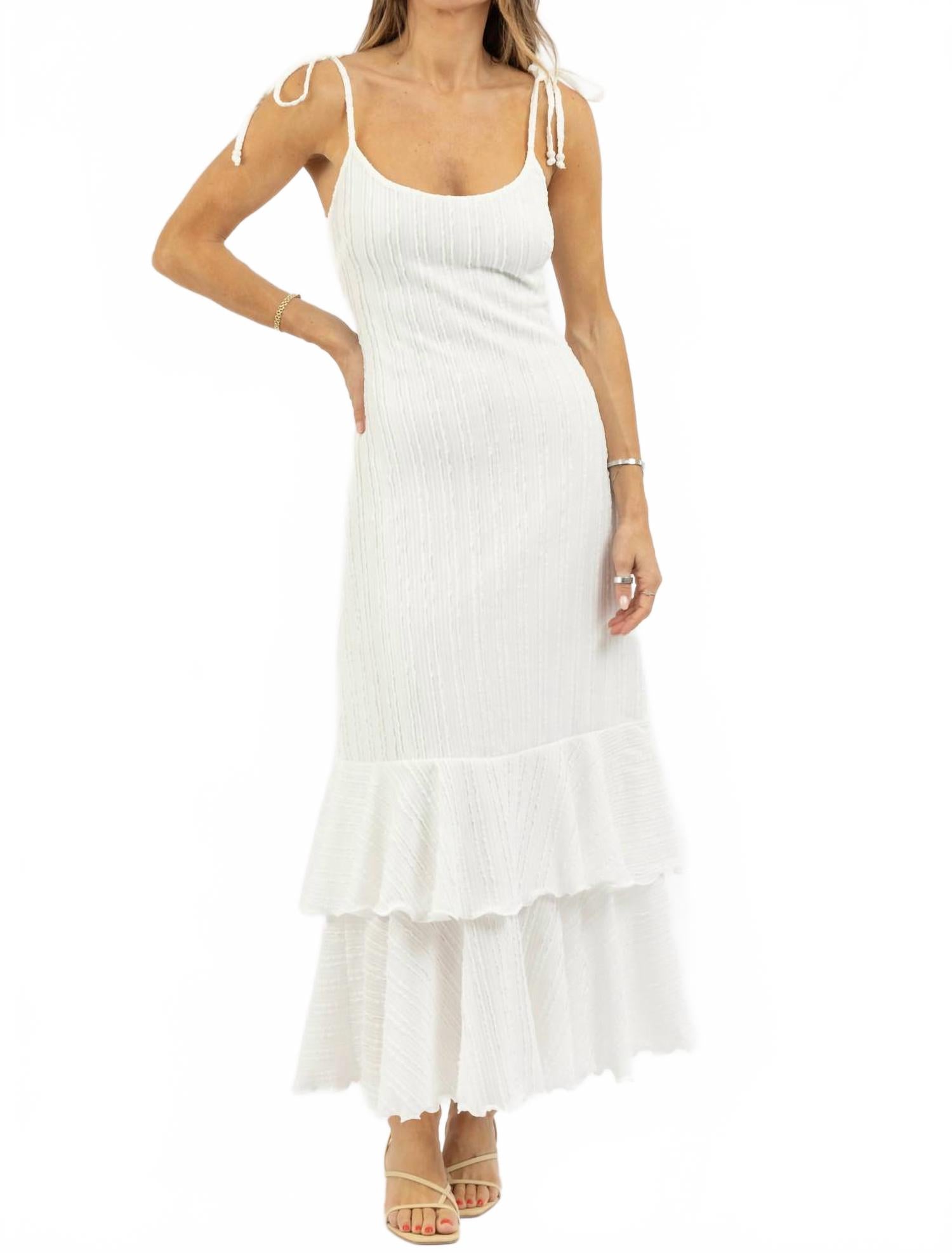 Белое платье макси с завязками на плечах One & Only
Белое платье макси с завязками на плечах One & Only