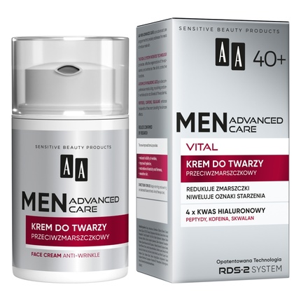 Крем для лица против морщин Men Advanced Care Vital 40+ 50 мл Aa
Крем для лица против морщин Men Advanced Care Vital 40+ 50 мл Aa
