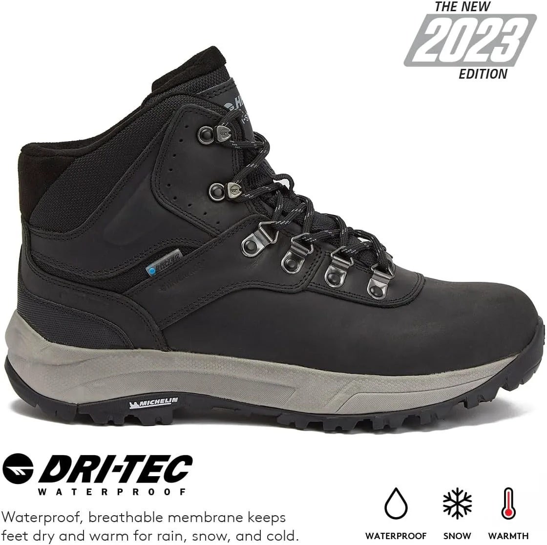 Мужские водонепроницаемые кожаные походные ботинки HI-TEC Altitude VI I - черные или коричневые, средние или очень широкие, черный
Мужские водонепроницаемые кожаные походные ботинки HI-TEC Altitude VI I - черные или коричневые, средние или очень широкие, черный