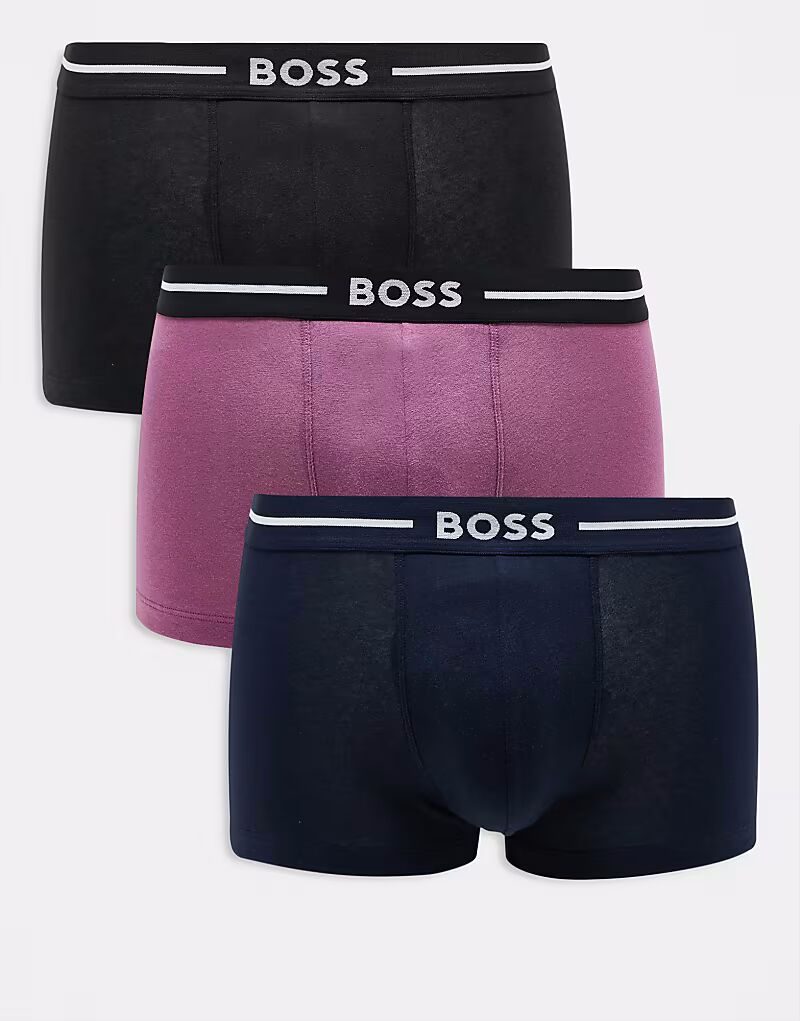 BOSS Bodywear - Bold - комплект из 3 трусов розового, темно-синего и черного цветов с логотипом на поясе
BOSS Bodywear - Bold - комплект из 3 трусов розового, темно-синего и черного цветов с логотипом на поясе