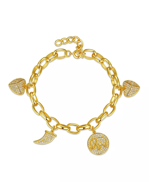 Браслет Gigi Girl для детей/подростков, покрытый 14-каратным желтым золотом, с подвеской в виде бивня, слона и сердца из кубического циркония, регулируемый Gigigirl, gold
Браслет Gigi Girl для детей/подростков, покрытый 14-каратным желтым золотом, с подвеской в виде бивня, слона и сердца из кубического циркония, регулируемый Gigigirl, gold