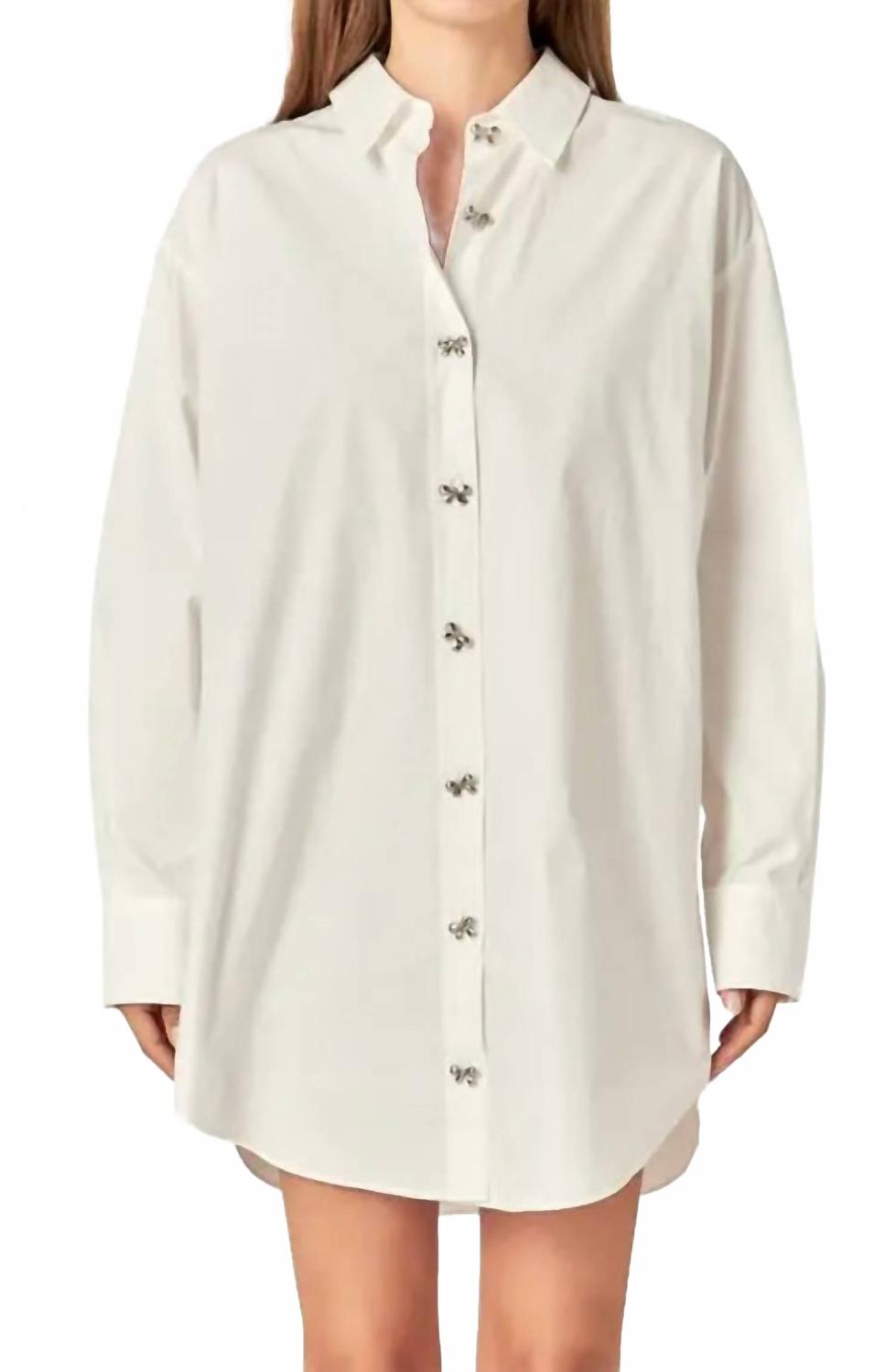 Платье-рубашка с бантом, белое English Factory, белый
Платье-рубашка с бантом, белое English Factory, белый