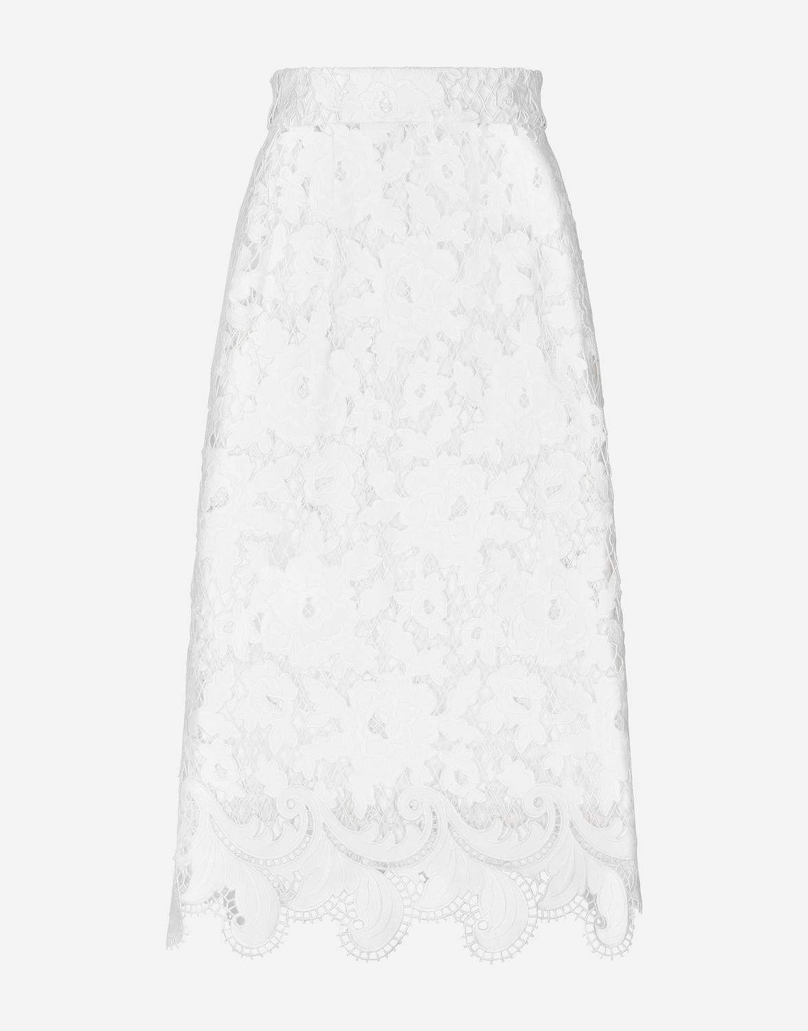 Хлопковая миди-юбка с цветочной ажурной отделкой Dolce & Gabbana, белый
Хлопковая миди-юбка с цветочной ажурной отделкой Dolce & Gabbana, белый