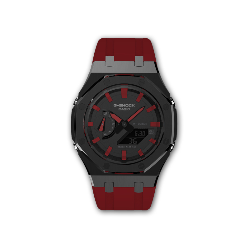 CASIO Ретрофит серия LCD/аналоговый двойной дисплей электронный механизм ремешок из резины часы унисекс черный циферблат