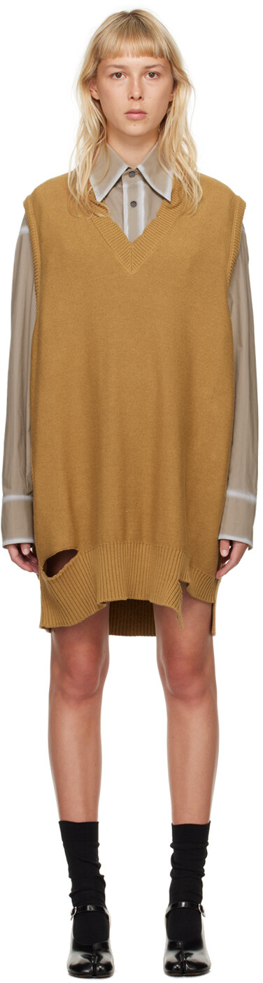 Светло-коричневое рваное мини-платье Mm6 Maison Margiela, Коричневый, Светло-коричневое рваное мини-платье Mm6 Maison Margiela
Светло-коричневое рваное мини-платье Mm6 Maison Margiela, Коричневый, Светло-коричневое рваное мини-платье Mm6 Maison Margiela