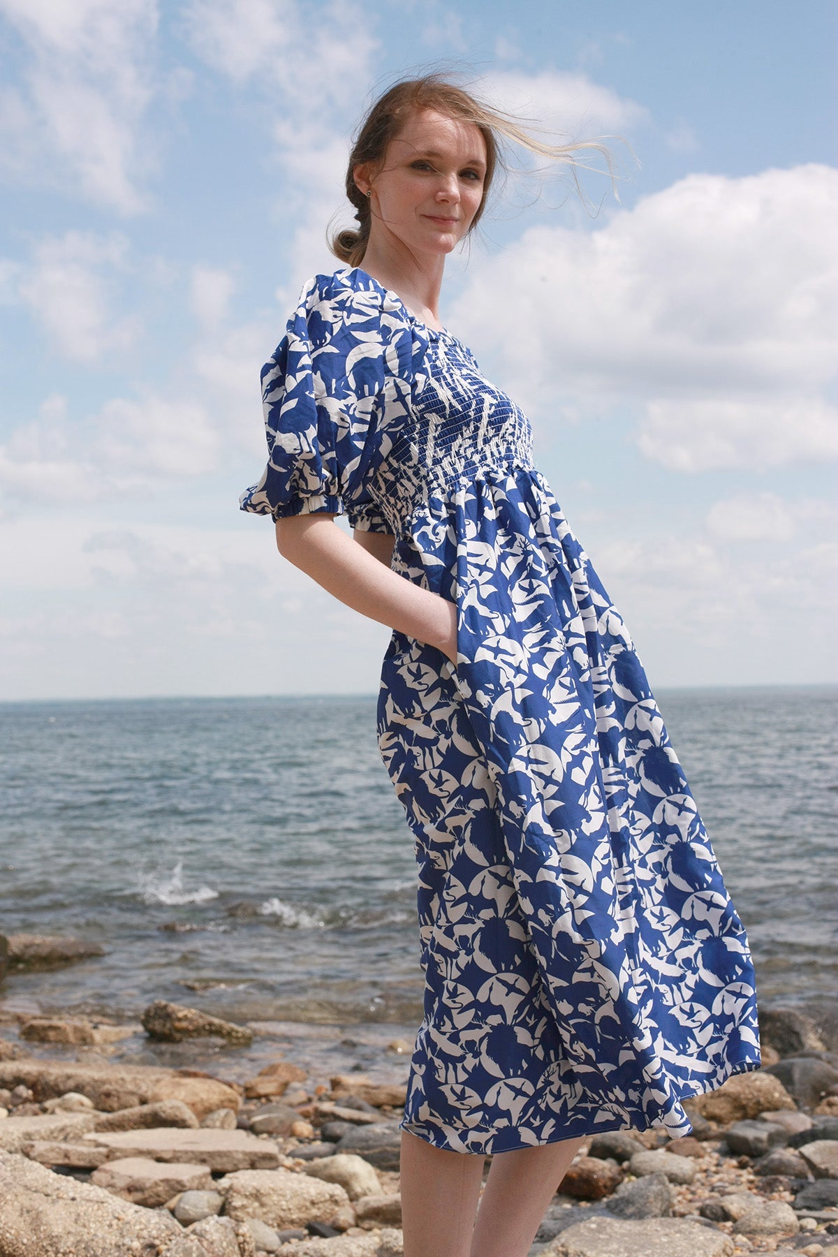 Платье из хлопкового шелка Animal World со сборками Jessie Zhao, синий/белый
Платье из хлопкового шелка Animal World со сборками Jessie Zhao, синий/белый