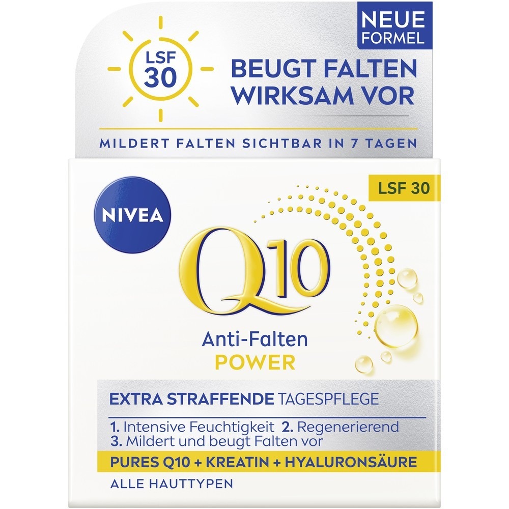Дневной крем q10 q10 anti-falten power schützende tagespflege lsf 30 Nivea, объем 50 мл
Дневной крем q10 q10 anti-falten power schützende tagespflege lsf 30 Nivea, объем 50 мл