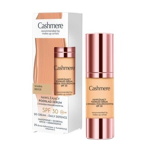 Cashmere, Увлажняющая тональная основа-сыворотка Spf30, Теплый бежевый, 30мл 
Cashmere, Увлажняющая тональная основа-сыворотка Spf30, Теплый бежевый, 30мл