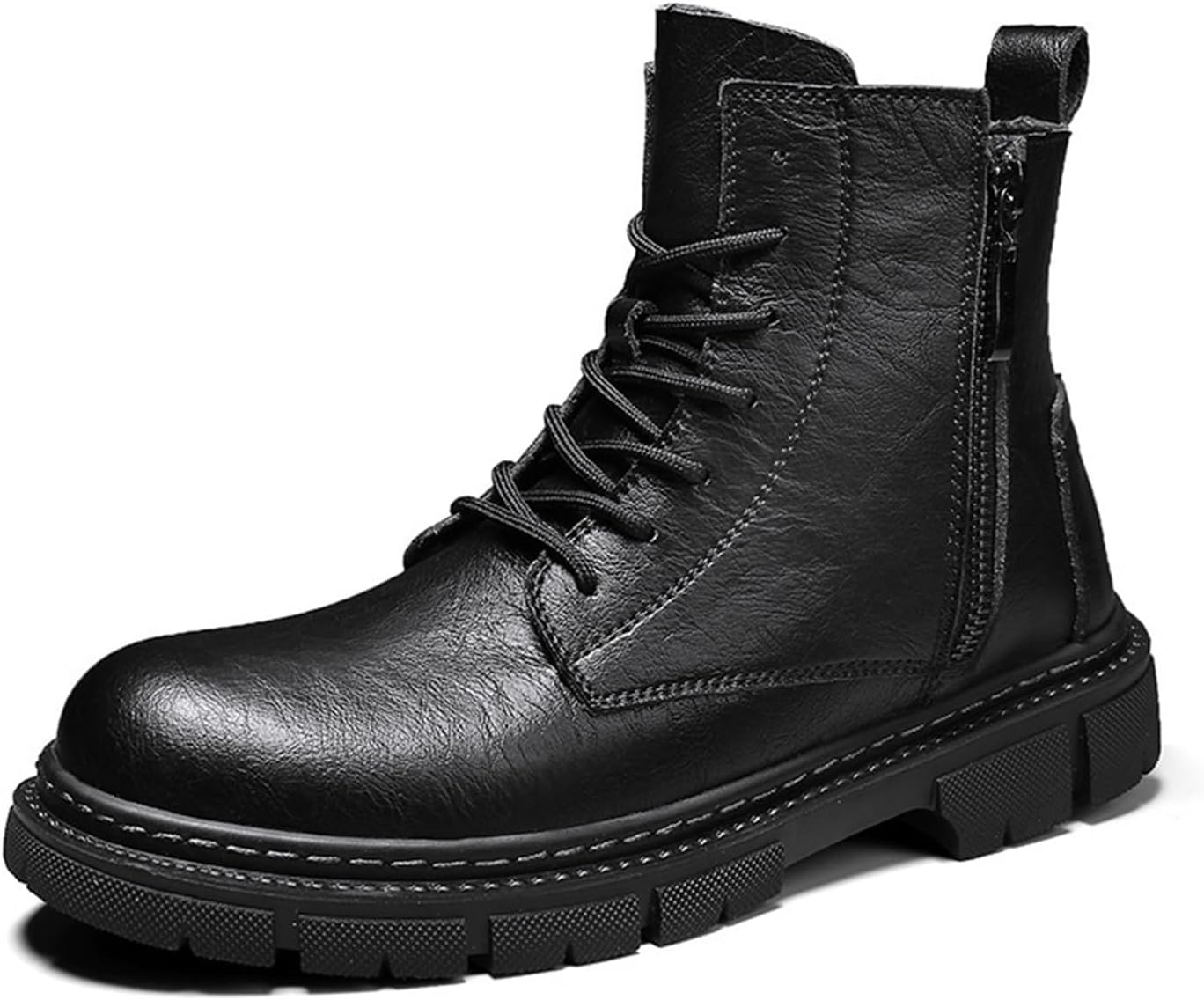 Мужские модные черные кожаные ботинки с боковой молнией, толстая подошва, противоскользящая подошва, мотоциклетные ботинки на шнуровке с круглым носком, удобные дышащие повседневные ботинки Generic
Мужские модные черные кожаные ботинки с боковой молнией, толстая подошва, противоскользящая подошва, мотоциклетные ботинки на шнуровке с круглым носком, удобные дышащие повседневные ботинки Generic