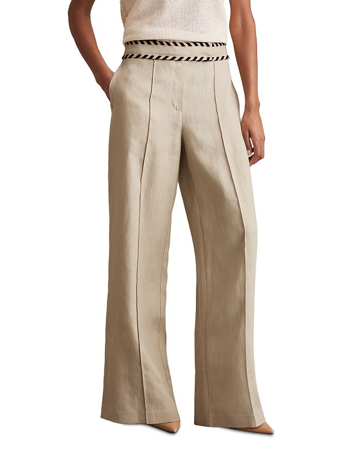 Льняные брюки с широкими штанинами REISS, коричневый/бежевый
Льняные брюки с широкими штанинами REISS, коричневый/бежевый