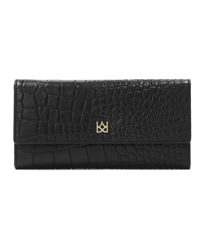 Прямоугольный кошелек с тисненым узором Kazar, черный
Прямоугольный кошелек с тисненым узором Kazar, черный