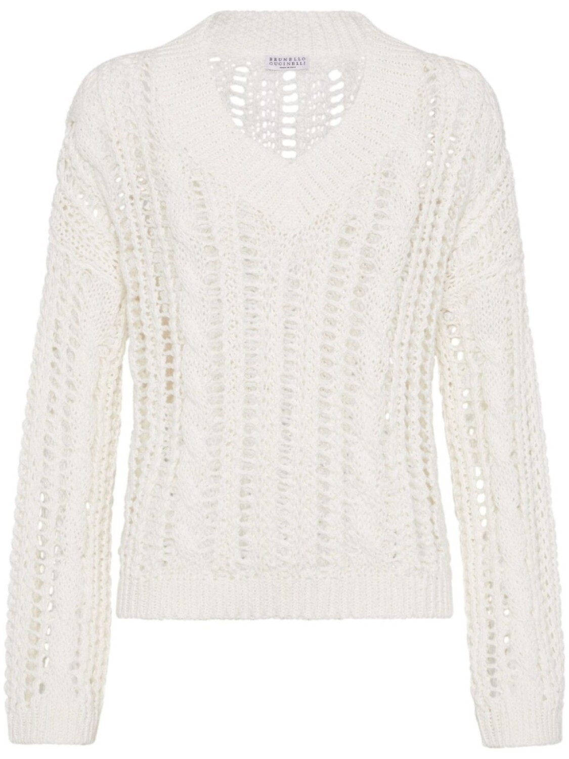 Свитер фактурной вязки Brunello Cucinelli, белый
Свитер фактурной вязки Brunello Cucinelli, белый