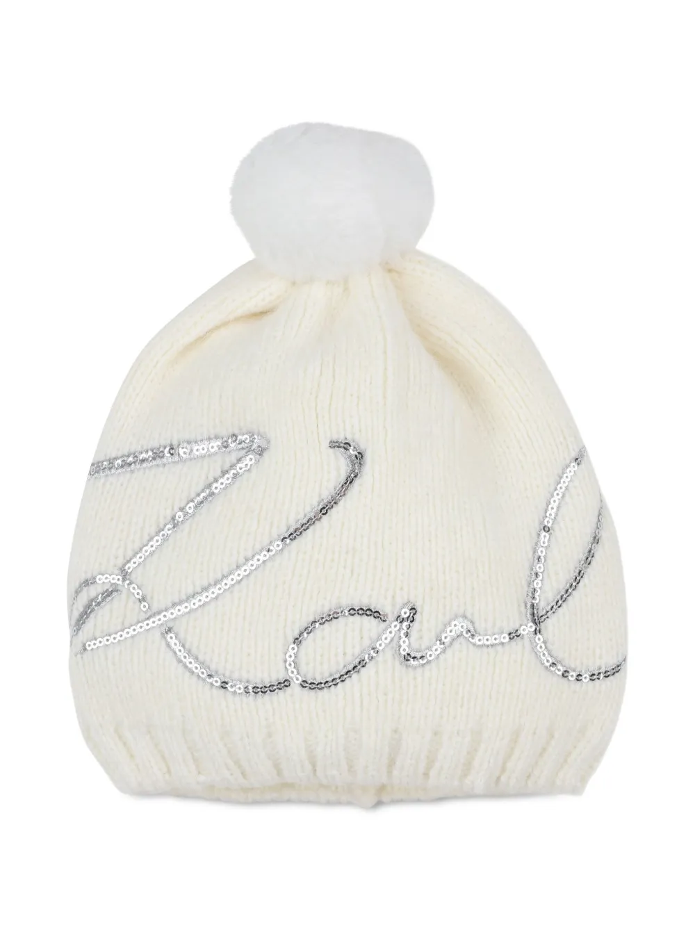 Шапка бини с логотипом KARL LAGERFELD KIDS, белый 
Шапка бини с логотипом KARL LAGERFELD KIDS, белый