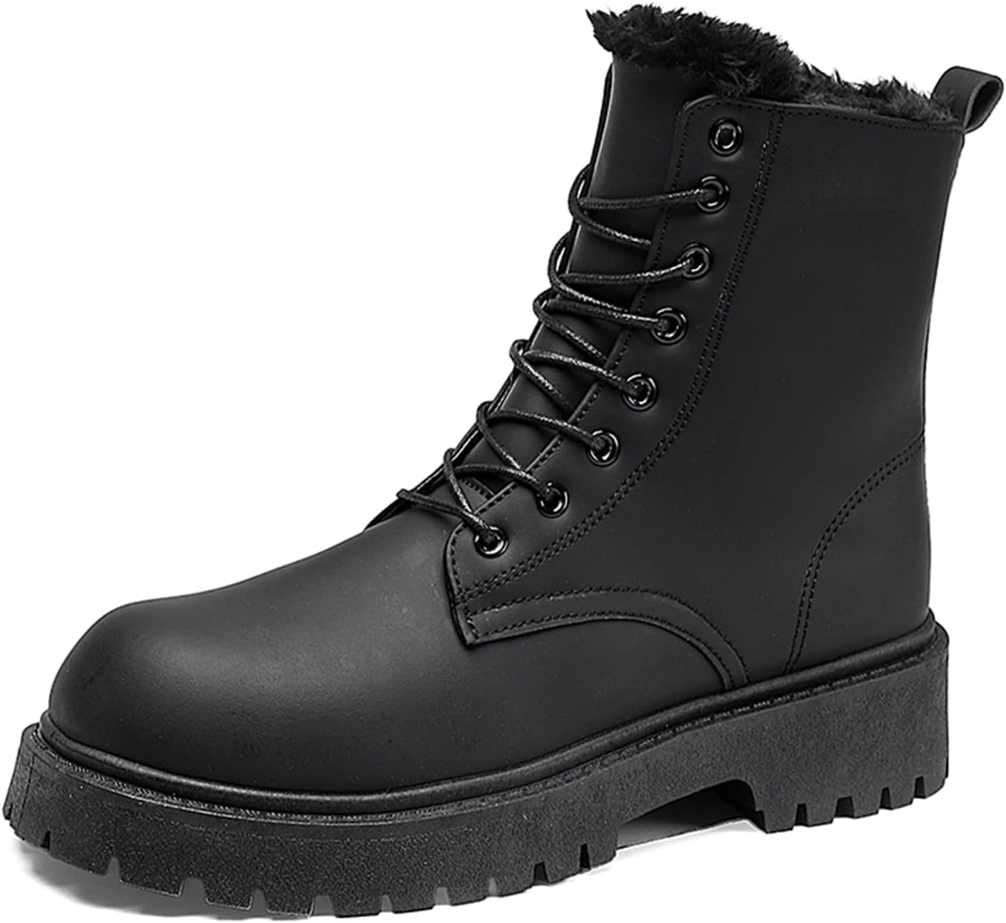 Мужские зимние теплые высокие ботинки из матовой кожи с мягкой подошвой, противоскользящие, для улицы и повседневной моды Generic, черный
Мужские зимние теплые высокие ботинки из матовой кожи с мягкой подошвой, противоскользящие, для улицы и повседневной моды Generic, черный