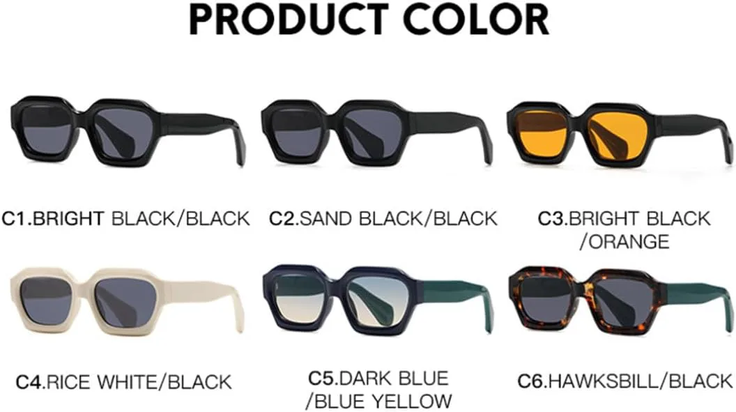 Винтажные солнцезащитные очки неправильной формы для женщин и мужчин, роскошные модные очки в стиле панк с защитой от УФ-излучения UV400 VFDHN, Black Yellow
Винтажные солнцезащитные очки неправильной формы для женщин и мужчин, роскошные модные очки в стиле панк с защитой от УФ-излучения UV400 VFDHN, Black Yellow