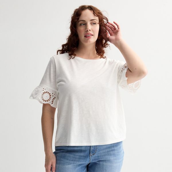 Футболка большого размера с люверсами и рукавами-крылышками Sonoma Goods For Life, цвет vital white
Футболка большого размера с люверсами и рукавами-крылышками Sonoma Goods For Life, цвет vital white