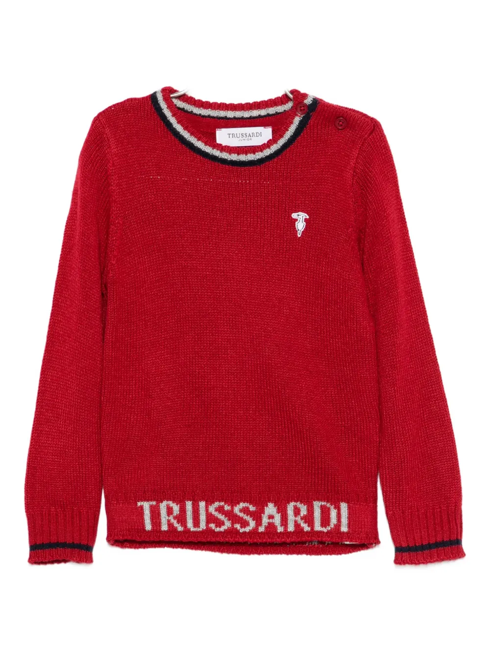 Свитер с вышитым логотипом Trussardi Junior, красный
Свитер с вышитым логотипом Trussardi Junior, красный