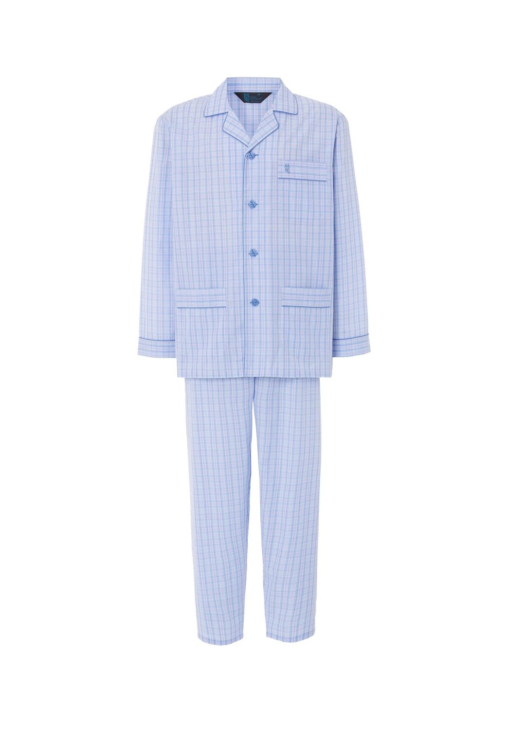 Мужские пижамы из поплина с длинным лацканами в клетку, синие El Búho NOCTURNO, синий
Мужские пижамы из поплина с длинным лацканами в клетку, синие El Búho NOCTURNO, синий