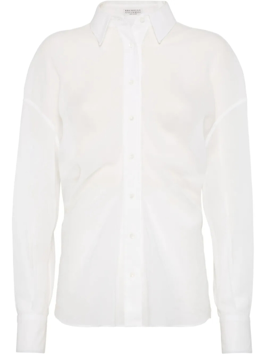 Brunello Cucinelli рубашка из органзы, белый 
Brunello Cucinelli рубашка из органзы, белый