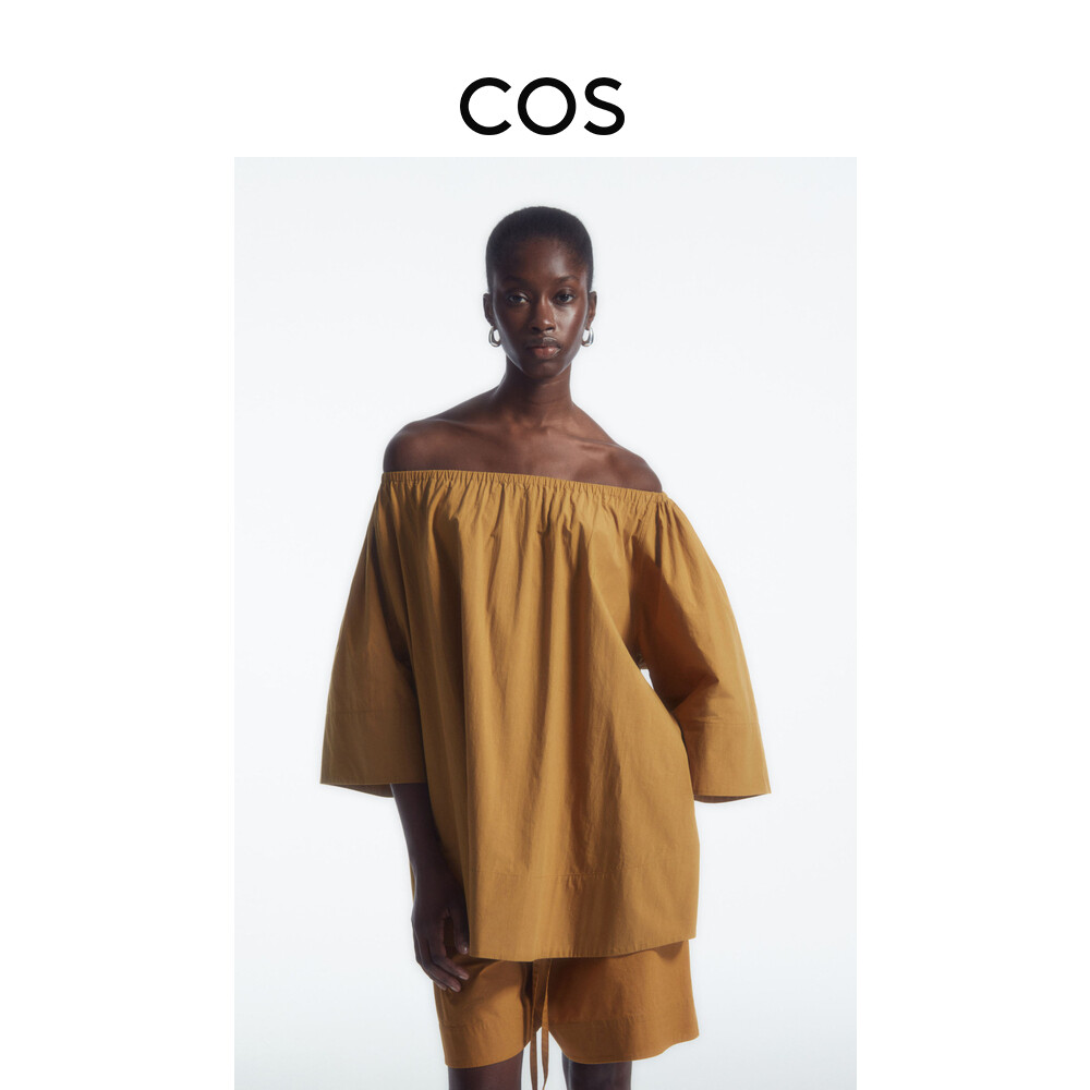 Женская блузка Cos с присборенным вырезом, коричневый
Женская блузка Cos с присборенным вырезом, коричневый