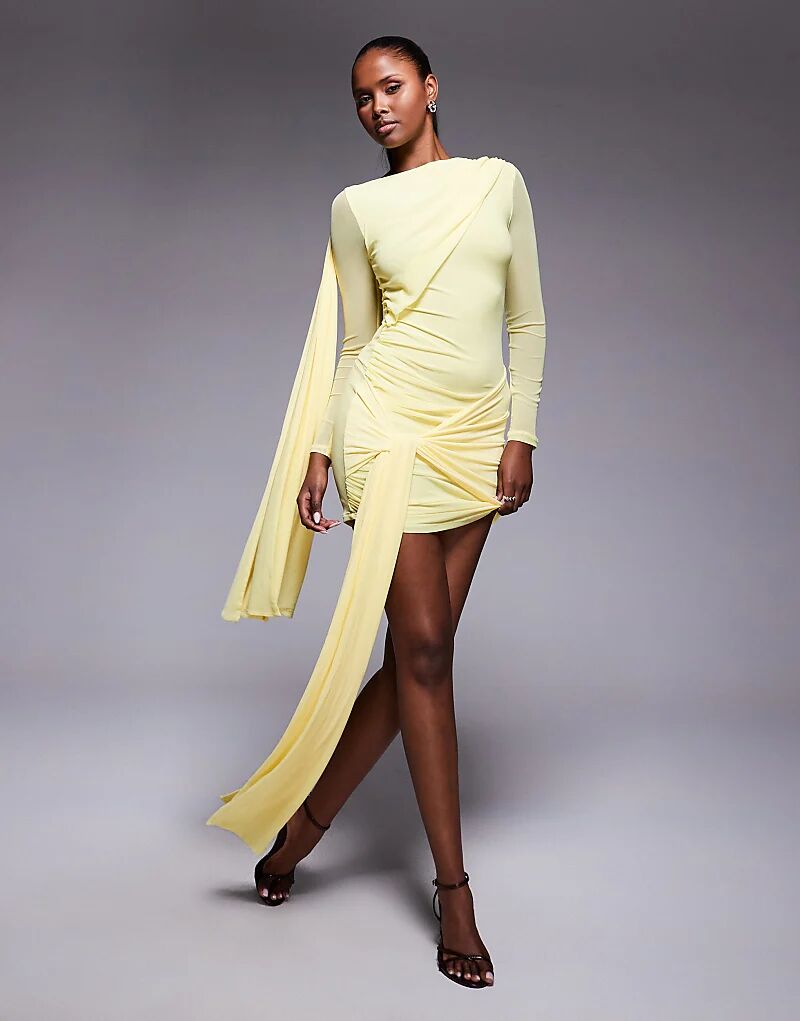 Мини-платье ASOS DESIGN с сетчатым лифом, завязками на плечах и драпировкой в виде узла пастельно-желтого цвета
Мини-платье ASOS DESIGN с сетчатым лифом, завязками на плечах и драпировкой в виде узла пастельно-желтого цвета